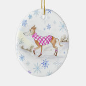 Décoration En Céramique Aquarelle Noël Whippet En Sweat (Droite)