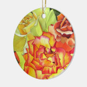 Décoration En Céramique Aquarelle originale d'eau de rose jaune et orange (Gauche)