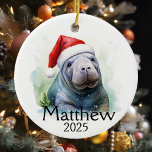 Décoration En Céramique Aquarelle personnalisée Manatee Lover<br><div class="desc">Cette conception peut être personnalisée dans la zone fournie en modifiant la photo et/ou le texte. Vous pouvez également le customiser en cliquant sur Personnaliser ce Modèle, puis en choisissant l'option cliquer pour customiser et supprimer ou modifier la couleur de l'arrière - plan, ajouter du texte, modifier la couleur ou...</div>