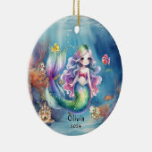 Décoration En Céramique Aquarelle photo marine de sirène mignonne personna (Droite)