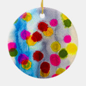 Décoration En Céramique Aquarelle pois bleue abstraite (Dos)