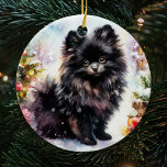 Décoration En Céramique Aquarelle poméranienne noire adorable Noël<br><div class="desc">Célébrez la saison des Fêtes avec charme et style en ornant votre arbre avec notre adorable Black Pomeranien Aquarelle ornement céramique de Noël. Cet ornement charmant capte l'esprit festif dans une aquarelle fantaisiste,  ce qui en fait l'ajout parfait pour les amoureux de Poméranie et les amateurs de décoration festive.</div>