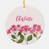 Décoration En Céramique Aquarelle rose Hydrangée Lacecaps Peinture aux fle (Dos)