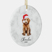 Décoration En Céramique Aquarelle Rouge Goldendoodle Farmhouse Noël (Droite)