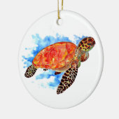 Décoration En Céramique Aquarelle rouge Tortue marine (Gauche)