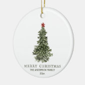 Décoration En Céramique Aquarelle simple Arbre de Noël Année photo (Gauche)