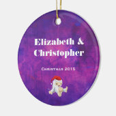 Décoration En Céramique Aquarelle violet et rose Noël (Gauche)