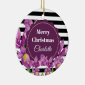 Décoration En Céramique Aquarelle violet Iris noir blanc Motif (Droite)