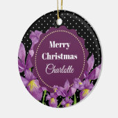 Décoration En Céramique Aquarelle violet Iris Pois botaniques (Gauche)