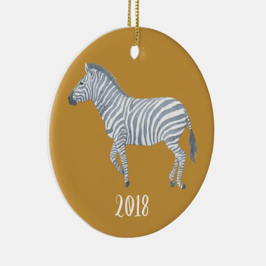 Décoration En Céramique Aquarelle Zebra Keepsaké Année (Droite)