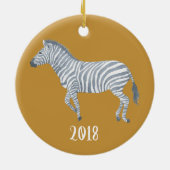 Décoration En Céramique Aquarelle Zebra Keepsaké Année (Dos)