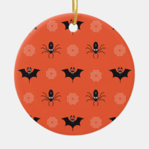 Décoration En Céramique Araignée d'Halloween, chauve-souris et motif de co