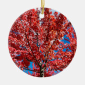 Décoration En Céramique Arbre à feuilles rouges à l'automne (Devant)