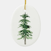 Décoration En Céramique Arbre à pin aquarelle (Devant)