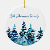 Décoration En Céramique Arbre à pin aquarelle personnalisé (Dos)