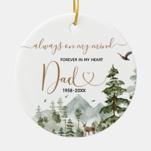 Décoration En Céramique Arbre à pin d'hiver en mémoire d'amour de papa