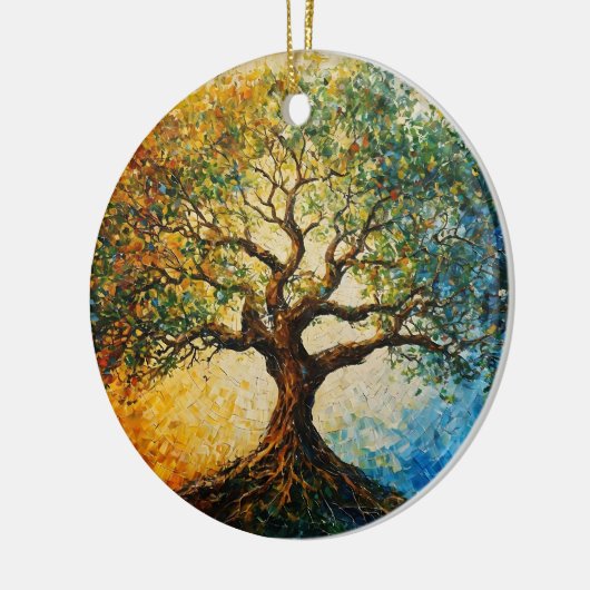 Décoration En Céramique Arbre de connaissances - Peinture à l'huile (Gauche)