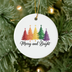 Décoration En Céramique Arbre de Noël arc-en-ciel gay LGBTQ joyeux et lumi