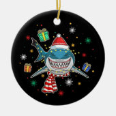Décoration En Céramique Arbre de Noël aux requins (Devant)