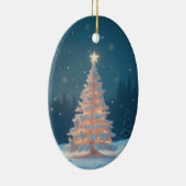 Décoration En Céramique Arbre de Noël blanc brillant (Droite)