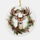 Décoration En Céramique Arbre de Noël Cerf (Devant)