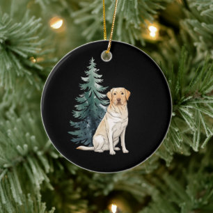 Décoration En Céramique Arbre de Noël Chien Fête Amoureux de Chien Noël
