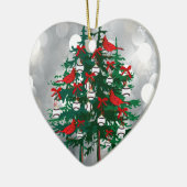 Décoration En Céramique Arbre de Noël de baseball aux oiseaux rouges (Gauche)