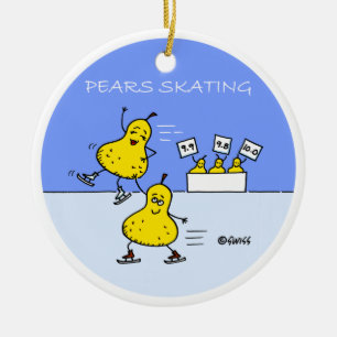 Décoration En Céramique Arbre de Noël de patinage de patineur artistique