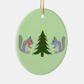 Décoration En Céramique Arbre de Noël décorant écureuils Nom personnalisé (Droite)