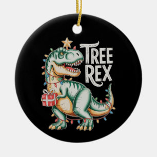 Décoration En Céramique Arbre de Noël Dinosaure T Rex Éclairages de Noël V