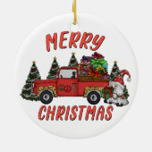 Décoration En Céramique Arbre de Noël Gnome Camion Faux Parties scintillan (Dos)