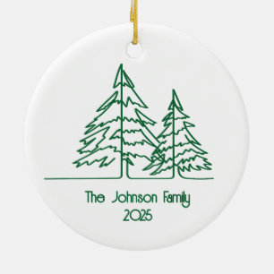 Décoration En Céramique Arbre de Noël graphique minimal
