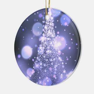 Décoration En Céramique Arbre de Noël joyeux Bokeh scintillant