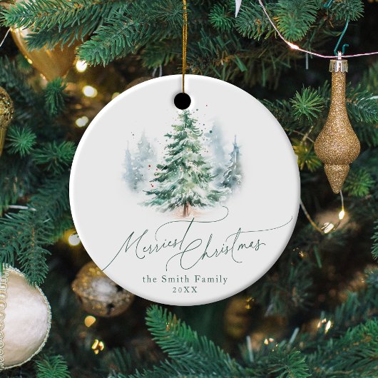 Décoration En Céramique Arbre de Noël moderne avec écriture joyeux Noël