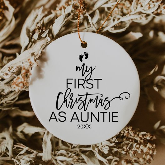 Décoration En Céramique Arbre de Noël Mon premier Noël en tant que tante