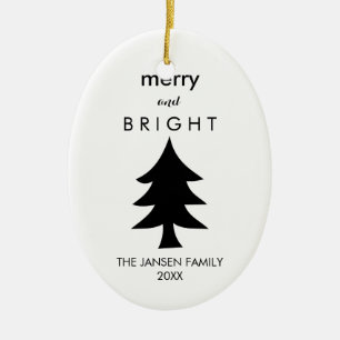 Décoration En Céramique Arbre de Noël noir et blanc moderne