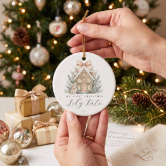 Décoration En Céramique Arbre de Noël personnalisé pour le premier Noël de