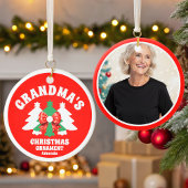 Décoration En Céramique Arbre de Noël photo de grand-mère personnalisée