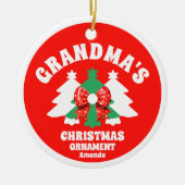 Décoration En Céramique Arbre de Noël photo de grand-mère personnalisée (Devant)