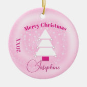 Décoration En Céramique Arbre de Noël Photo Étoiles roses (Devant)