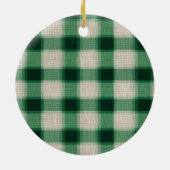 Décoration En Céramique Arbre de Noël Plaid à la crème verte (Dos)
