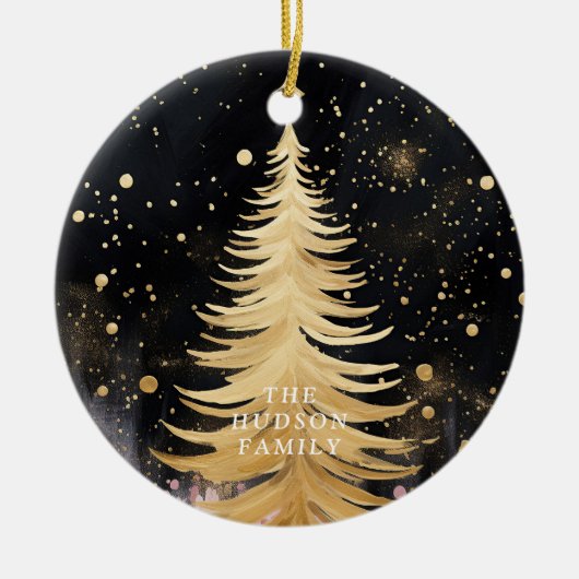 Décoration En Céramique Arbre de Noël rose (Devant)