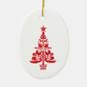Décoration En Céramique Arbre de Noël rouge scandinave (Devant)
