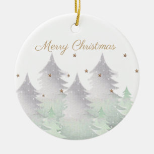 Décoration En Céramique Arbre de Noël Vintage Gold Star Joyeux Noël