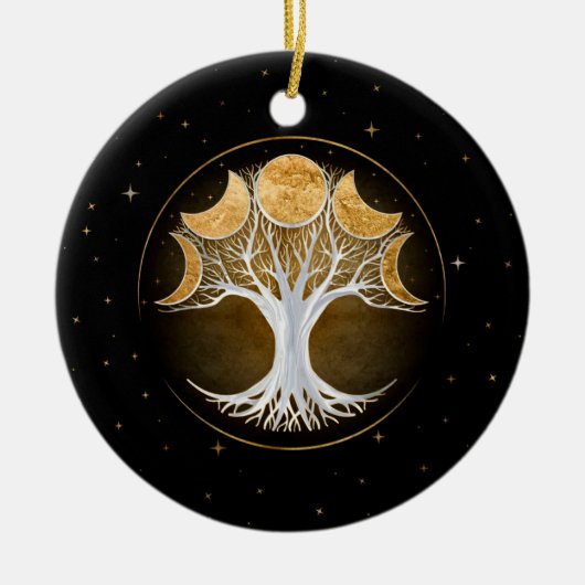 Décoration En Céramique Arbre de vie et lunes (Devant)