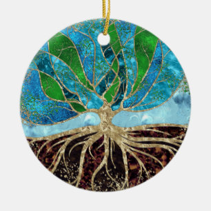 Décoration En Céramique Arbre de vie - Verre et marbre