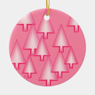Décoration En Céramique Arbres de Noël métalliques modernes - corail rose