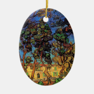 Décoration En Céramique Arbres de Van Gogh dans le jardin de l'hôpital Sai