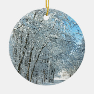 Décoration En Céramique Arbres neige d'hiver