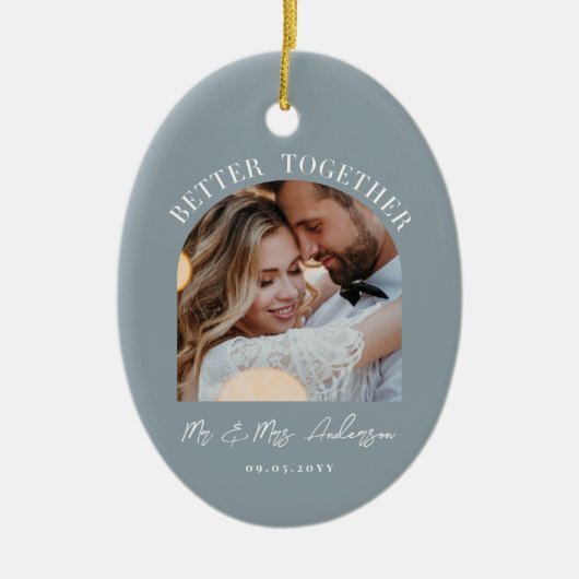 Décoration En Céramique Arc bleu poussiéreux photo mariage cadeau décorati (Devant)